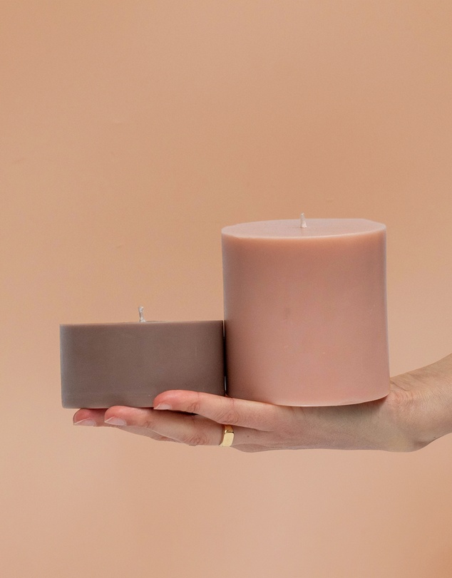 porter green - escc large pillar candle soy-blend unscented candles
