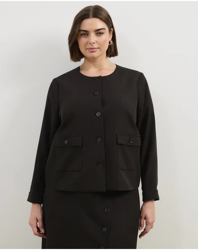 Atmos&Here Curvy - Sorelle Cropped Tailored Jacket