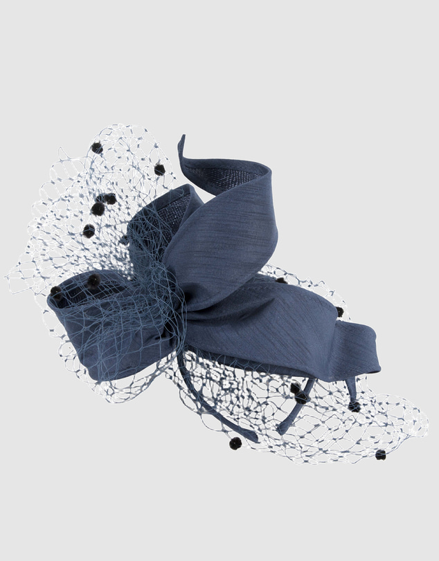 Max Alexander - Navy Pillbox with Veil Fascinator