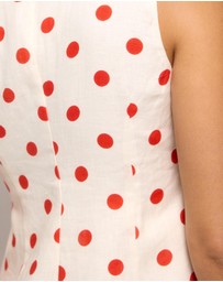 AERE - Ava Polka Dot Linen Mini Dress