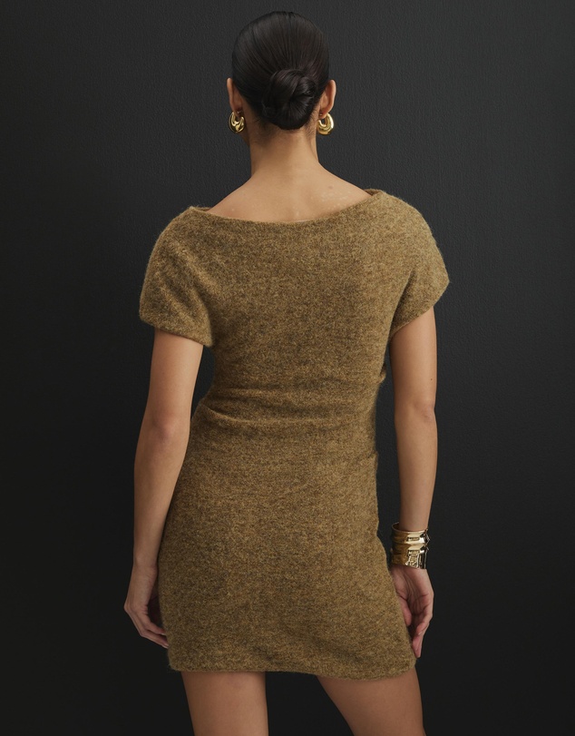 AERE - Ilona Draped Wool Blend Mini Dress
