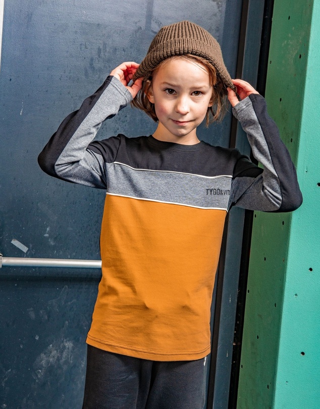 TYGO&vito - Organic Long Sleeve Colour Block Tee - Kids-Teens