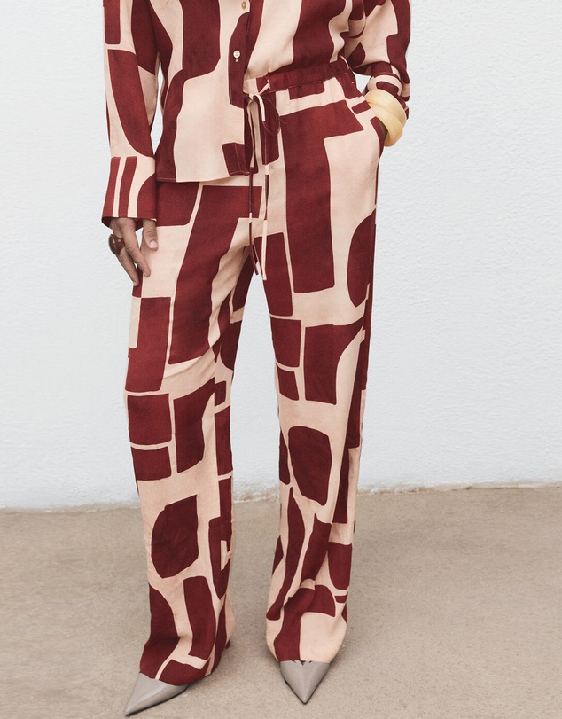 M.N.G - Fluid Trousers With Geometric Pattern