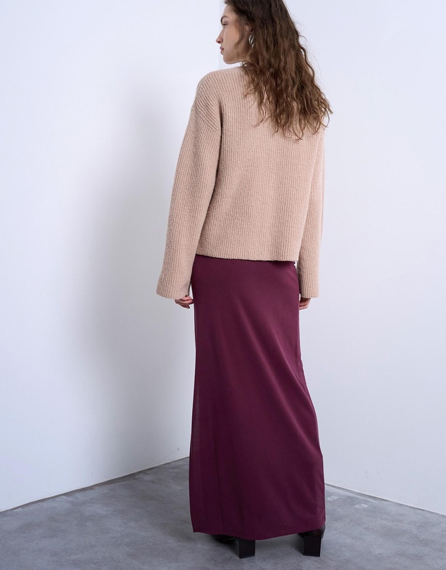 TOPSHOP - Curpo Ruched Maxi Skirt With Hitch Side Detail