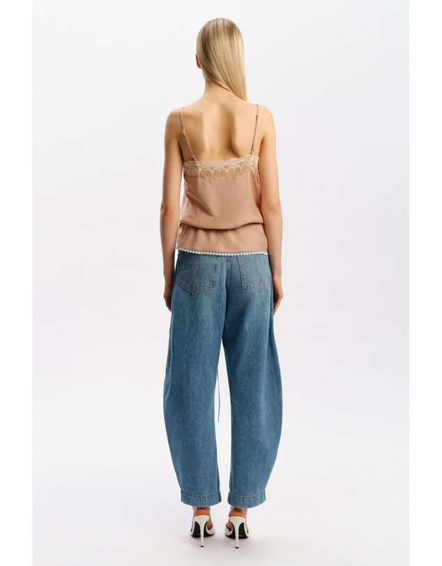 Bardot - Bonita Satin Lace Trim Top