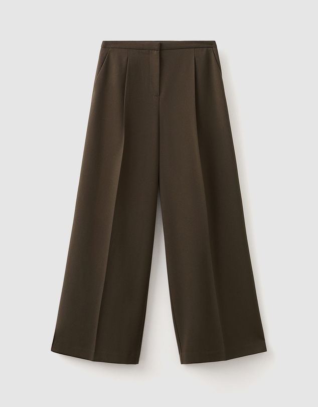 M.N.G - Wide-Leg Mid-Rise Pleated Trousers