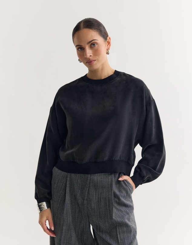 Oxford - Lola Rib Collar Cupro Top