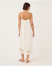 Peony - Embroidered Midi Dress