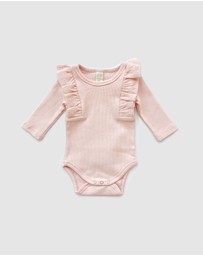 WITH LOVE FOR KIDS - Shimmy Thick Ribbed Long Sleeve Onesie - Babies