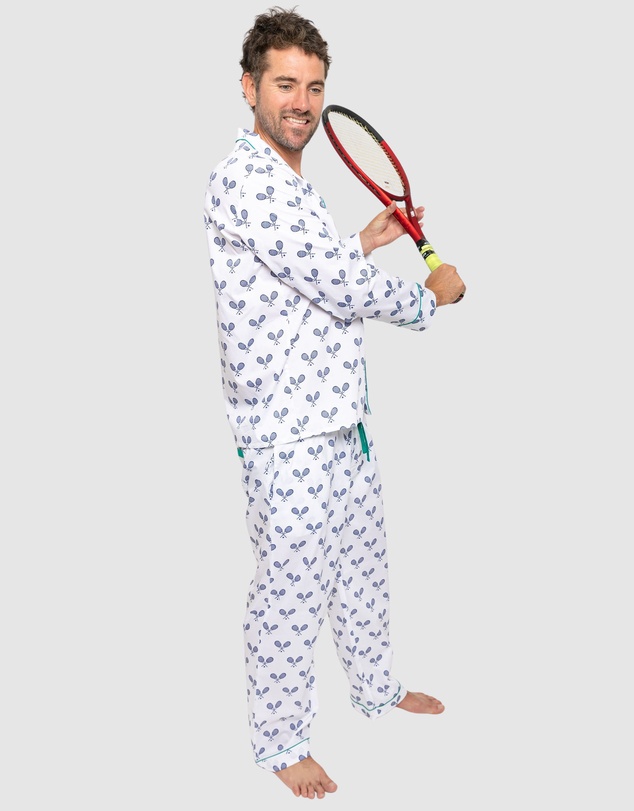 Sant And Abel - Men's Tennis Navy Long PJ Set