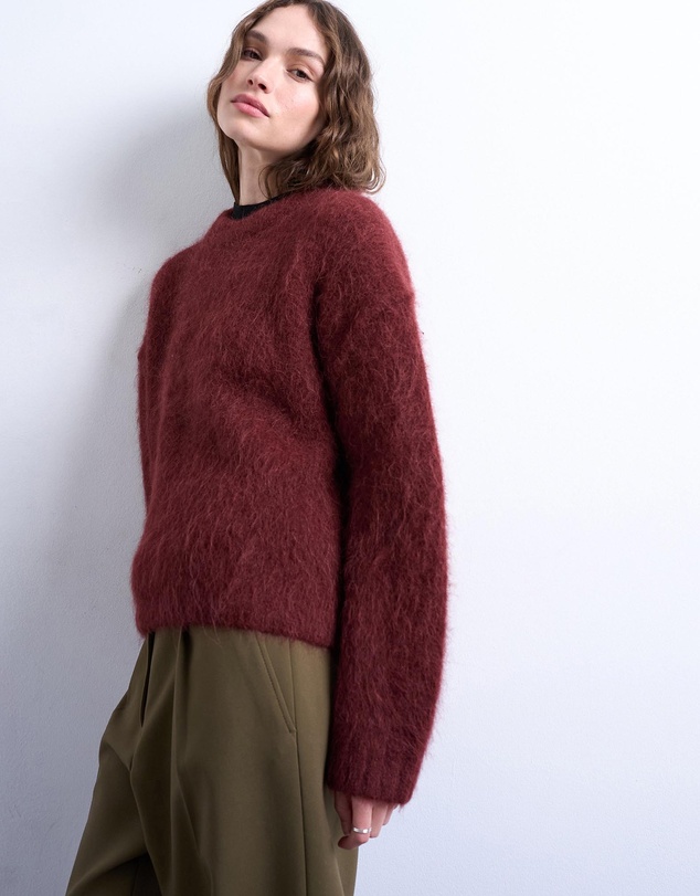 TOPSHOP - Knitted Premium Alpaca Crew Neck Boxy Jumper