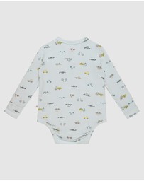 Kynd Baby - Comfy Bodysuit Long Sleeve in Blue Haze Cars