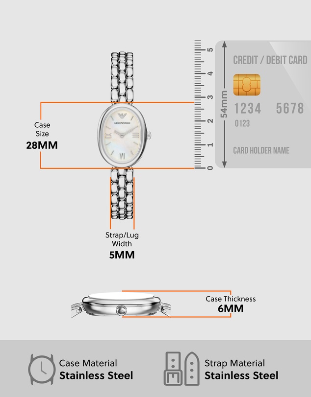 Emporio Armani - Silver Tone Analogue Watch