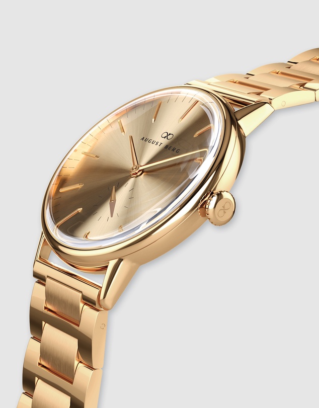 August Berg - Serenity Link 40mm Champagne Gold Watch