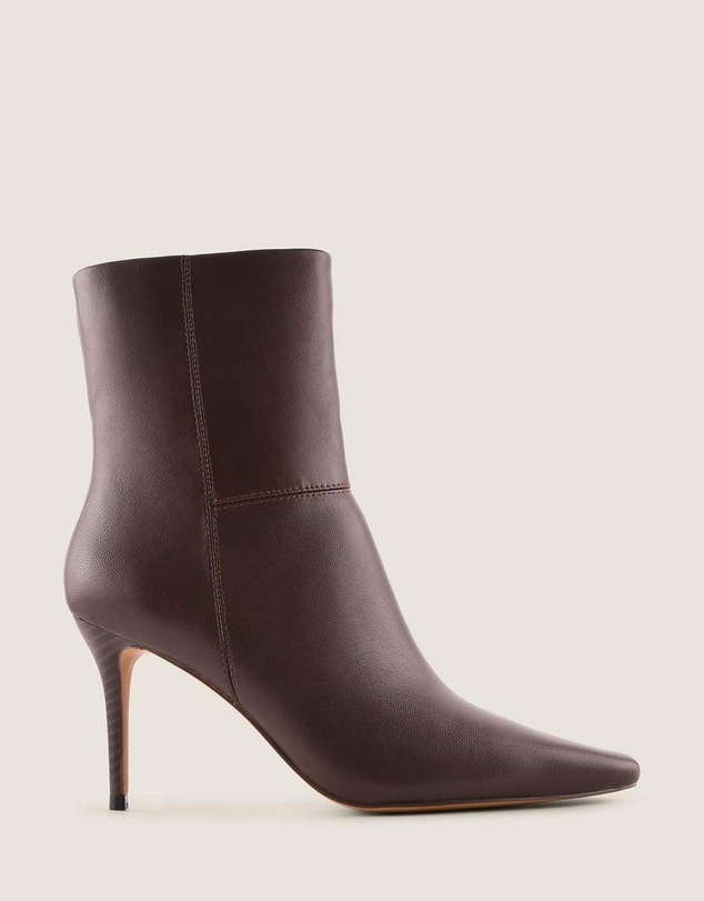 Shelly Shen - Calista Heel Ankle Boots Brown Leather