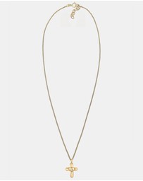 Elli Jewelry - Necklace Kids Cross Heart Crystals 925 Sterling Silver Gold Plated