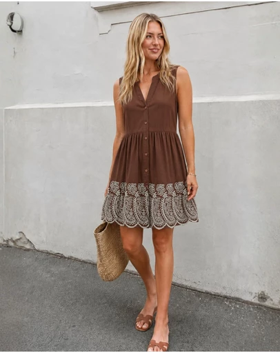 Esther & Co - Iona Dress - Choc Print