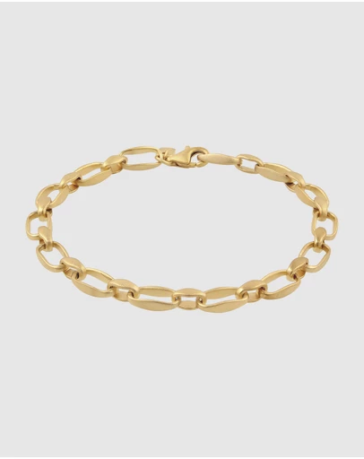 Kuzzoi - ICONIC EXCLUSIVE - Bracelet Male Link Chain 925 Sterling Silver Gold Plated