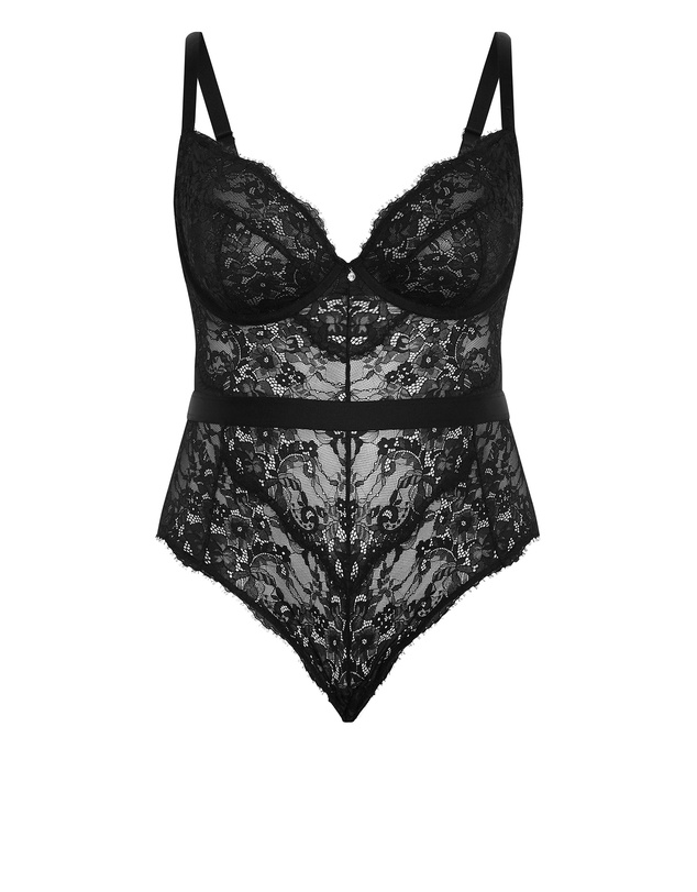 City Chic - Plus Size Josephine Bodysuit - black