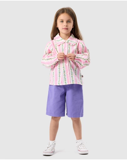 Goldie + Ace - Antique Stripe Strawberry Shirt - Babies-Kids