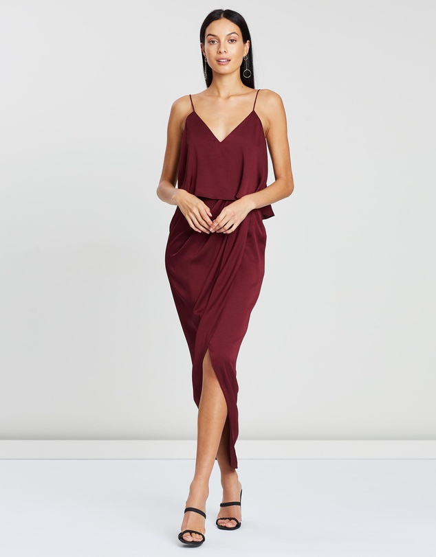 Shona Joy - Luxe Draped Cocktail Frill Dress
