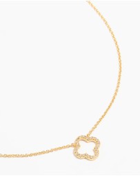 Lovisa - Gold Plated Brass Cubic Zirconia Hollow Flower Necklace