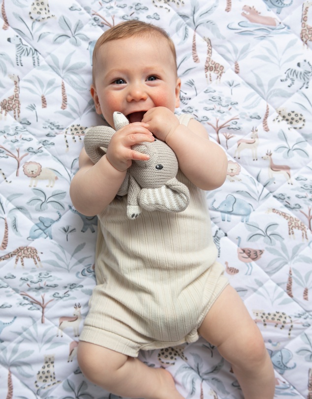 Living Textiles - Reversible Quilted Cot Comforter - Wild Safari