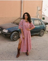 KINGA CSILLA - Kamala Block Print Primavera Maxi Dress