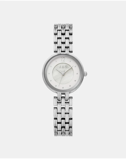 Jag - Iluka Womens White MOP Dial 30mm Silver Watch