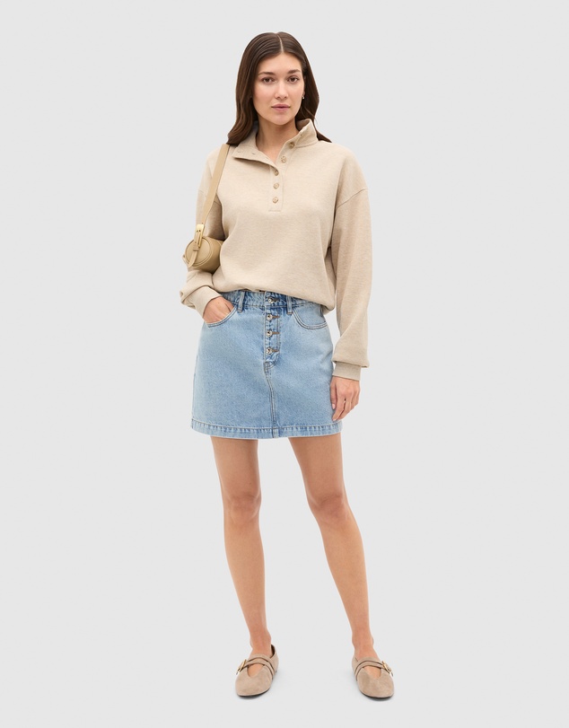 Seed Heritage - Cotton Rib Funnel Neck Sweat