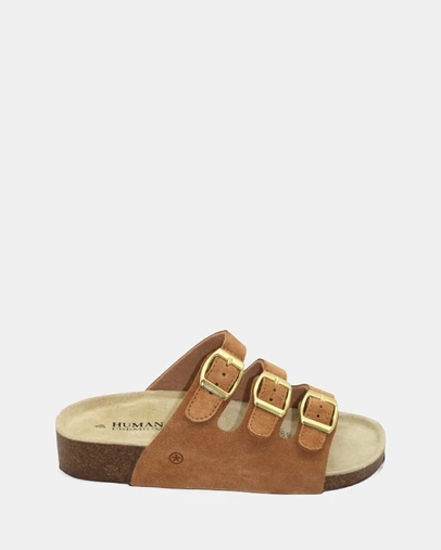 Human - Women's Hope Slide Sandals Tan Suede