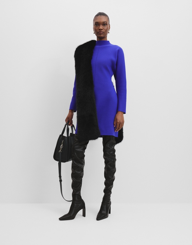 country road knit dress Ice Blue Button Through Knit Dress - Knitwear