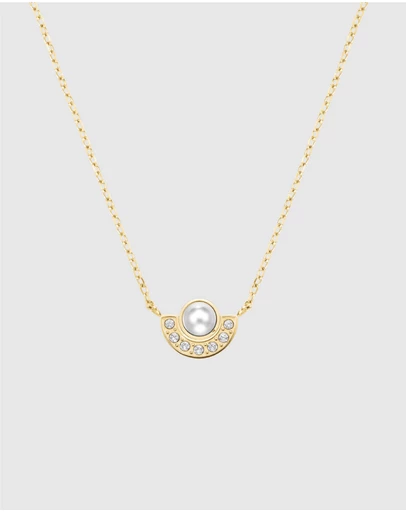 Rosefield - Modern Pearl Circle Gold-Tone Necklace