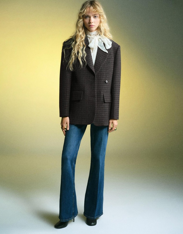 M.N.G - Micro Houndstooth Wool Blazer