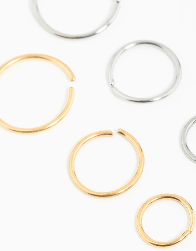Lovisa - Mixed Metals Graduating Nose Rings 6-Pack