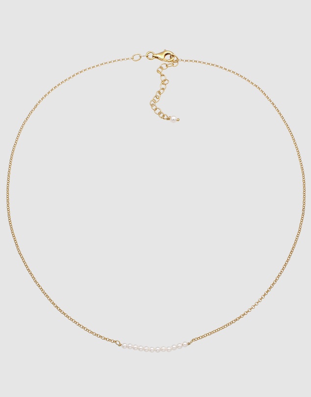 Elli Jewelry - Necklace Pearl Dainty 925 Sterling Silver Gold-Plated