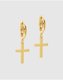 Nialaya Jewellery - Small Cross Earrings in Gold