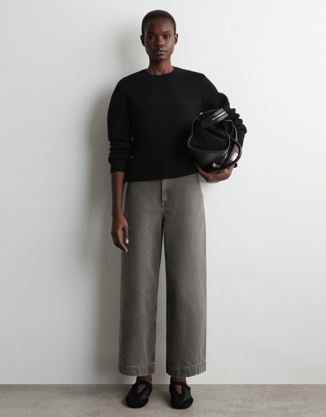 COS - Cropped Denim Wide-Leg Trousers