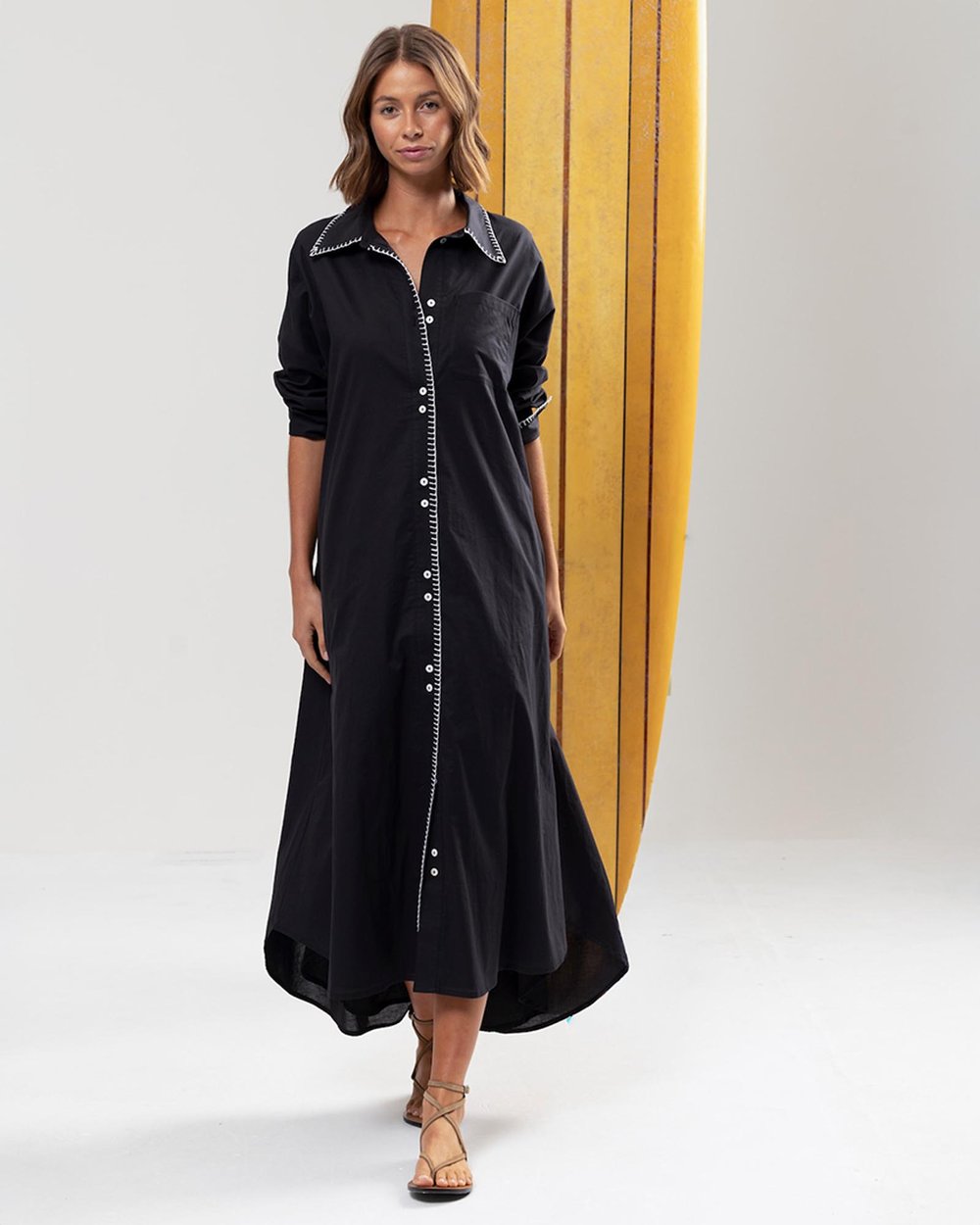english factory gingham tiered midi dress Tiered Midi Dress with Bow-Tie Sleeves – English Factory