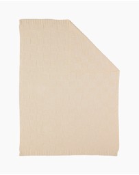 Living Textiles - Pram Knitted Blanket - Checkered Sand