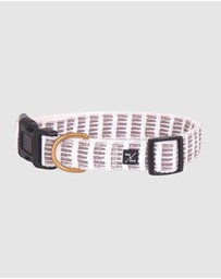 Mog & Bone - Hemp dog collar - Latte Mosaic Print