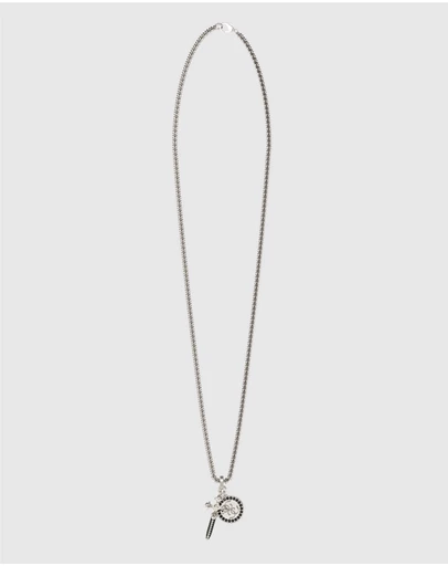 GUESS - Silver-Tone Rebel Knight Necklace