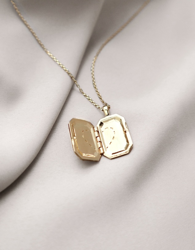 Wanderlust + Co - Heart Space Gold Locket Necklace
