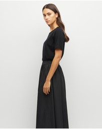 JH Lounge - JHL Crew T (Fine Cotton Cashmere) Black