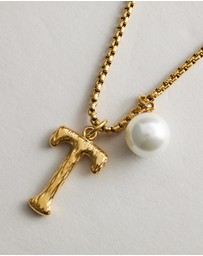 Zahar - Pearl Letter T Necklace