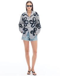 THE TALES - Floral Street Hand Spray Stripe Shirt