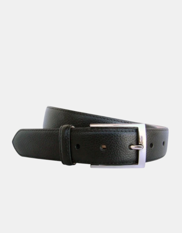 Henry Bucks - HENRY SARTORIAL x LEYVA Pebble Leather Belt BLACK