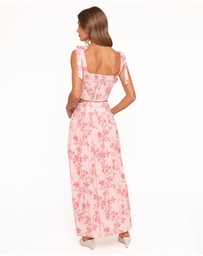 Petal & Pup - Tyler Drop Waist Maxi Skirt - Rose Pink Floral