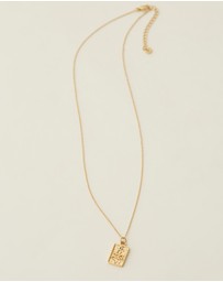 Carly Paiker - Aquarius Star Sign Zodiac Tag Necklace