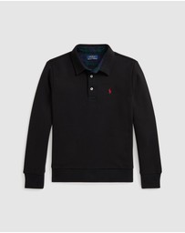 Polo Ralph Lauren - Plaid-Trim Fleece Polo-Collar Sweatshirt - ICONIC EXCLUSIVE - Teens